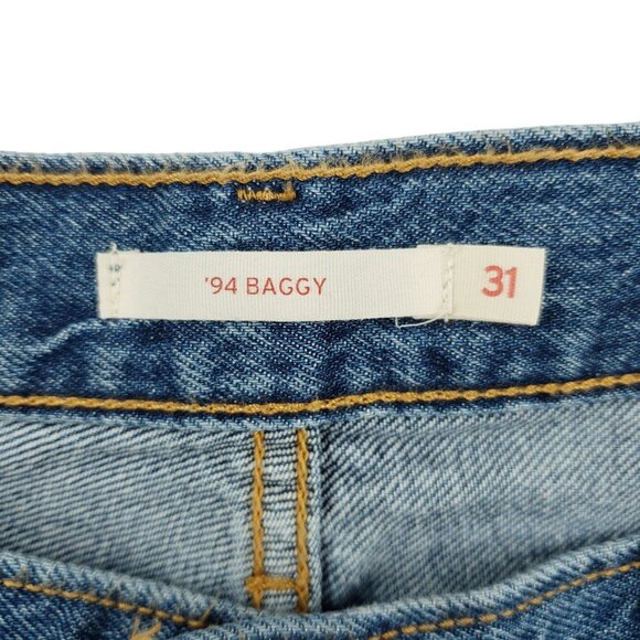 Levi's Jeans Women 94 Baggy Straight High Rise Med Wash Size 31x31(34x31) NWT - Picture 3 of 10